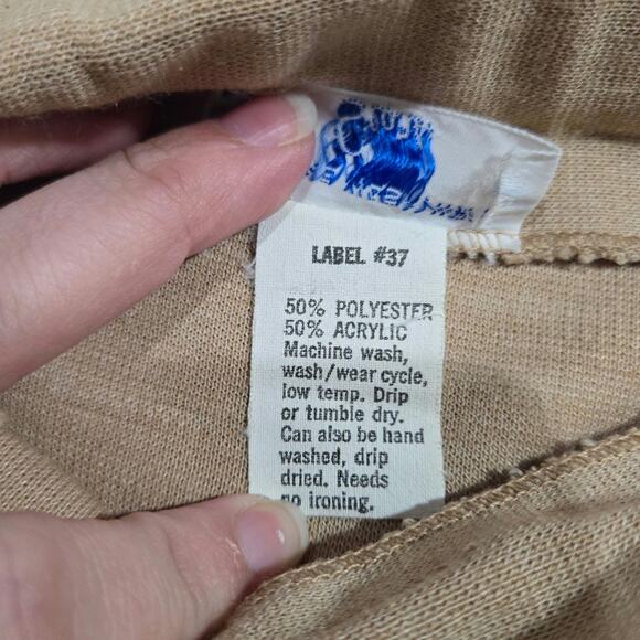 80s Vintage Tan Classic Pleated Sears Neutral Minimal A Line Midi Skirt Size 6 - Picture 3 of 9